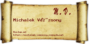 Michalek Vázsony névjegykártya